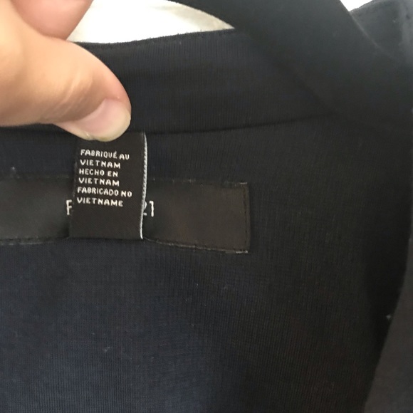 F21 navy blue cropped blazer w/ gold buttons - Picture 8 of 9